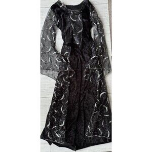 Black & Silver Celestial Witch Halloween Costume Child Size 12-14